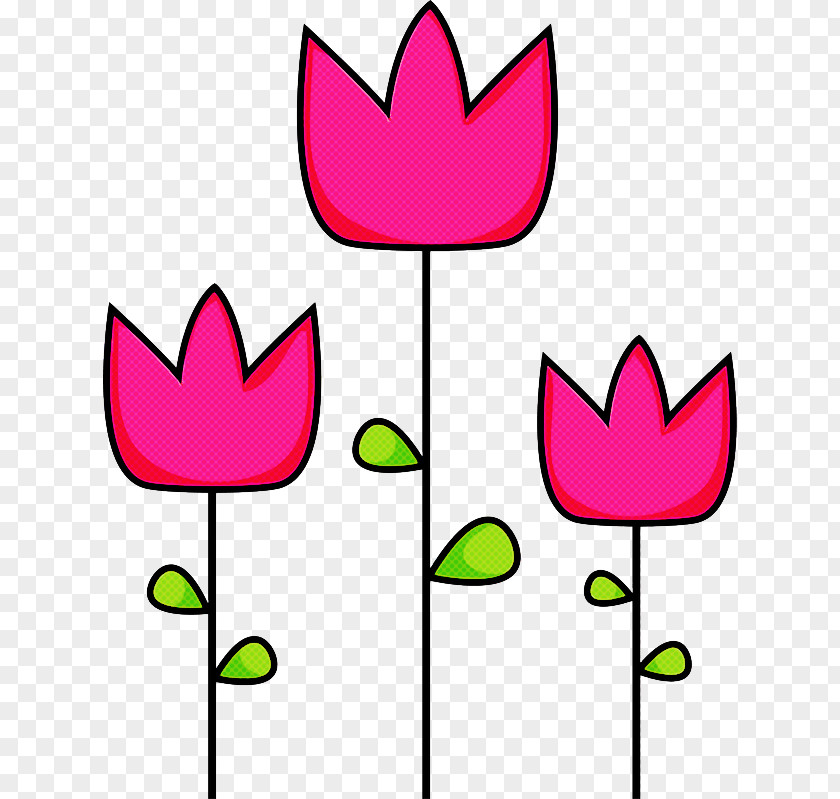 Pink Plant Leaf Line Flower PNG