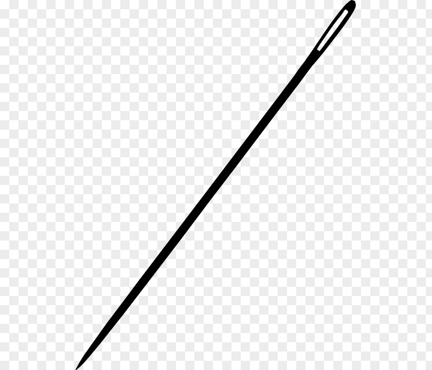 Sewing Needle Black And White Point Angle PNG