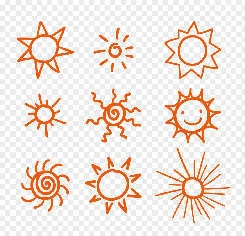 Vector Hand-painted Sun Stick Figure Download Graphic Design Icon PNG