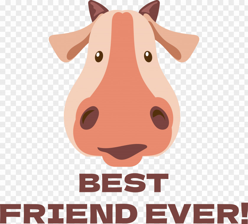 Dog Pig Snout Head Cartoon PNG