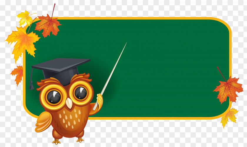 Owl With School Board Clipart Image Of Education Blackboard Clip Art PNG