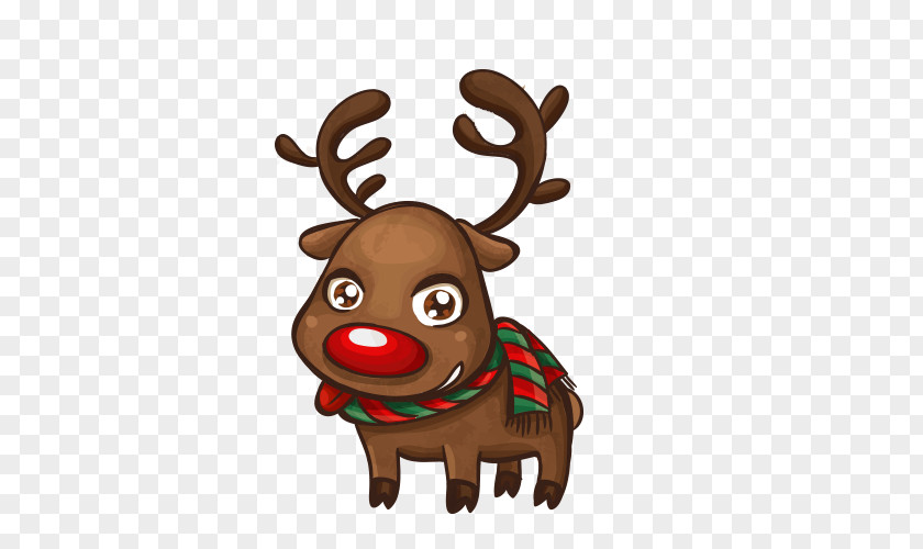 Deer Santa Claus Christmas Card Drawing PNG