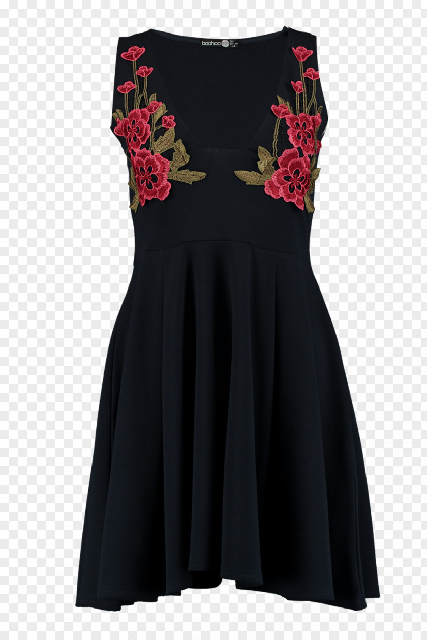 Dress Little Black Sleeve Party Shoulder PNG