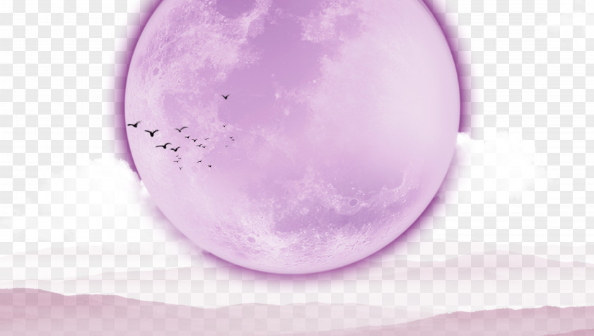 Purple Moon Sphere Wallpaper PNG