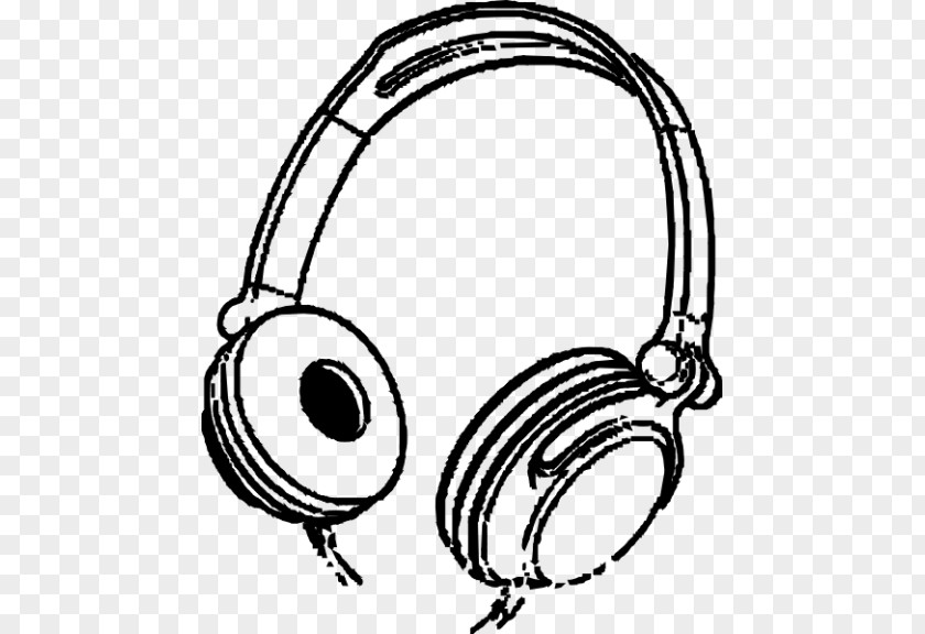 Ears Clipart Black And White Microphone Headphones Coloring Book Page Clip Art PNG