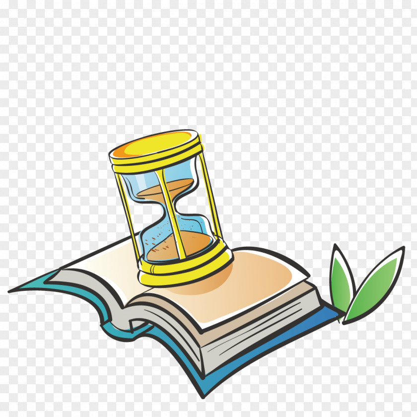 Hourglass On The Book Euclidean Vector Clip Art PNG