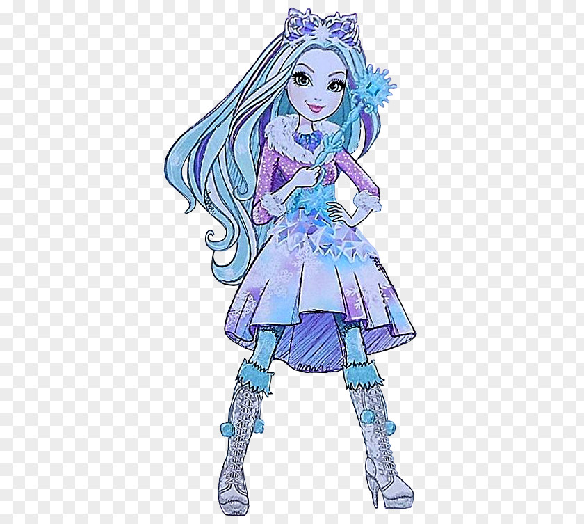 Mattel Ever After High Epic Winter Crystal Doll The Snow Queen Character Pinkie Pie PNG