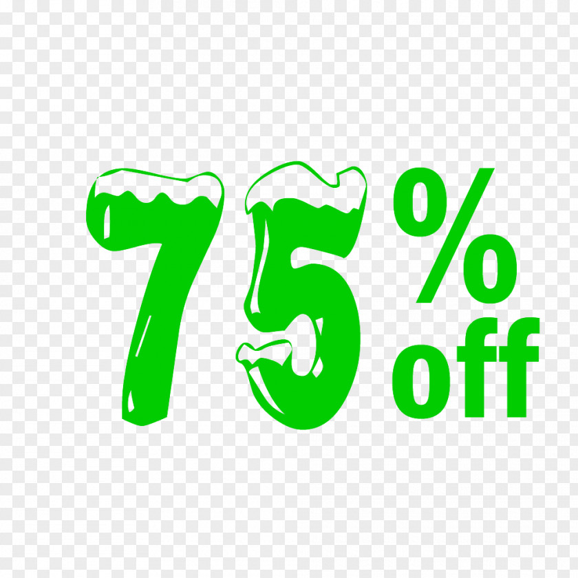 Christmas 75% Off Discount Tag. PNG