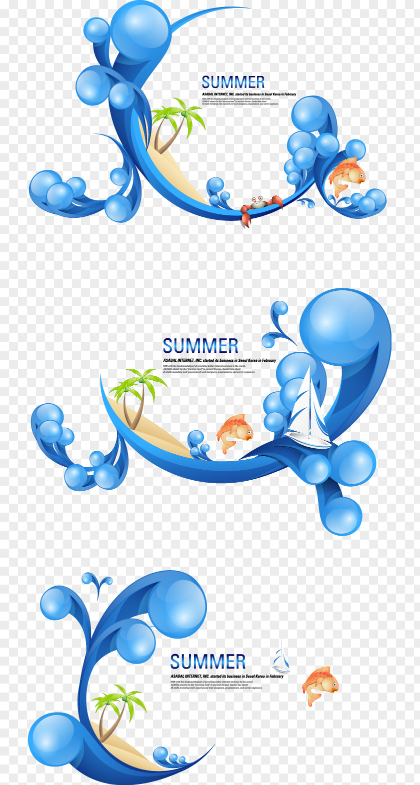 Great Blue Circle Summer Clip Art PNG