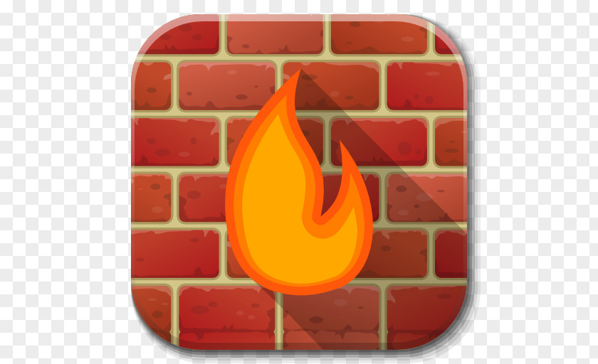Apps Firewall Orange Symbol Font PNG