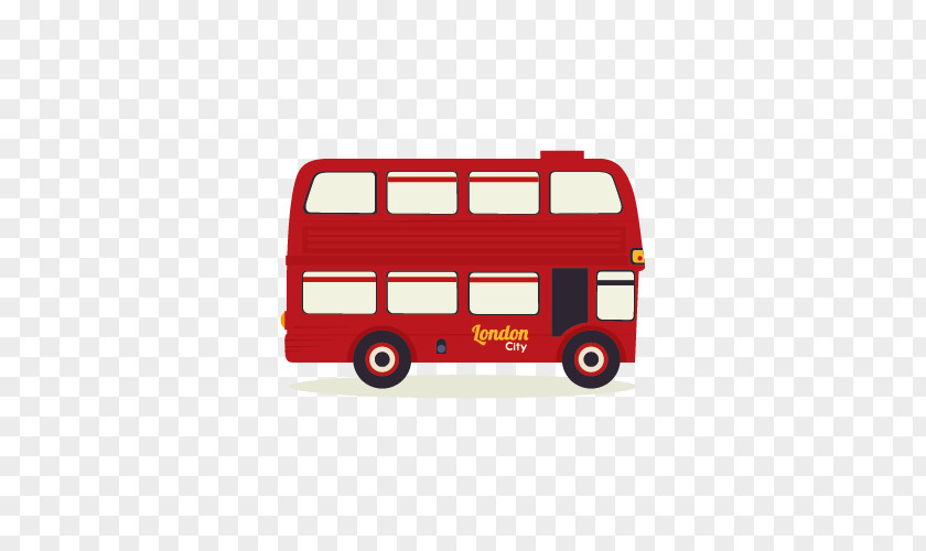 Red London Double-decker Bus Vector Material Illustration PNG