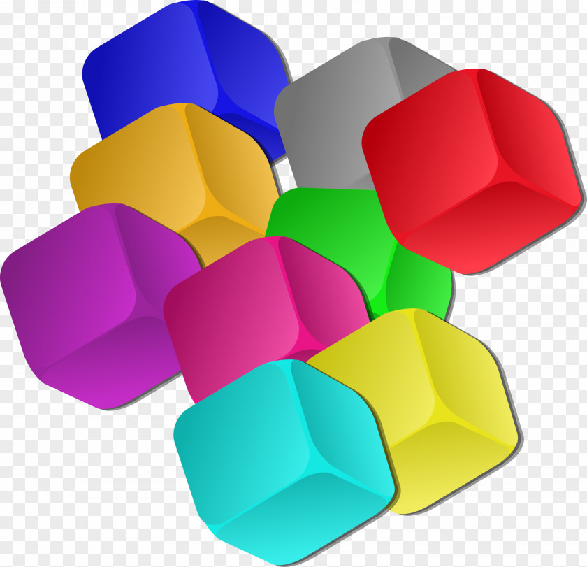 Colorful Squares Rubik's Cube Shape Clip Art PNG