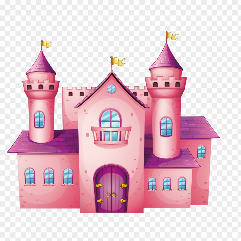 Vector Pink Castle Clip Art PNG
