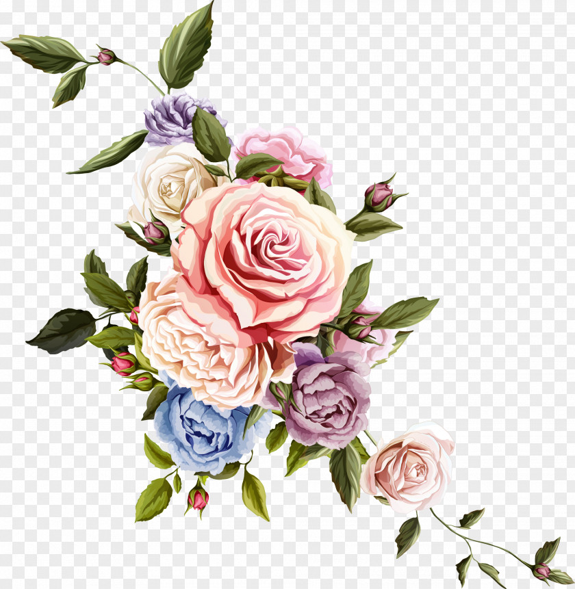 Beautiful Flower Floral Design Rose Drawing PNG