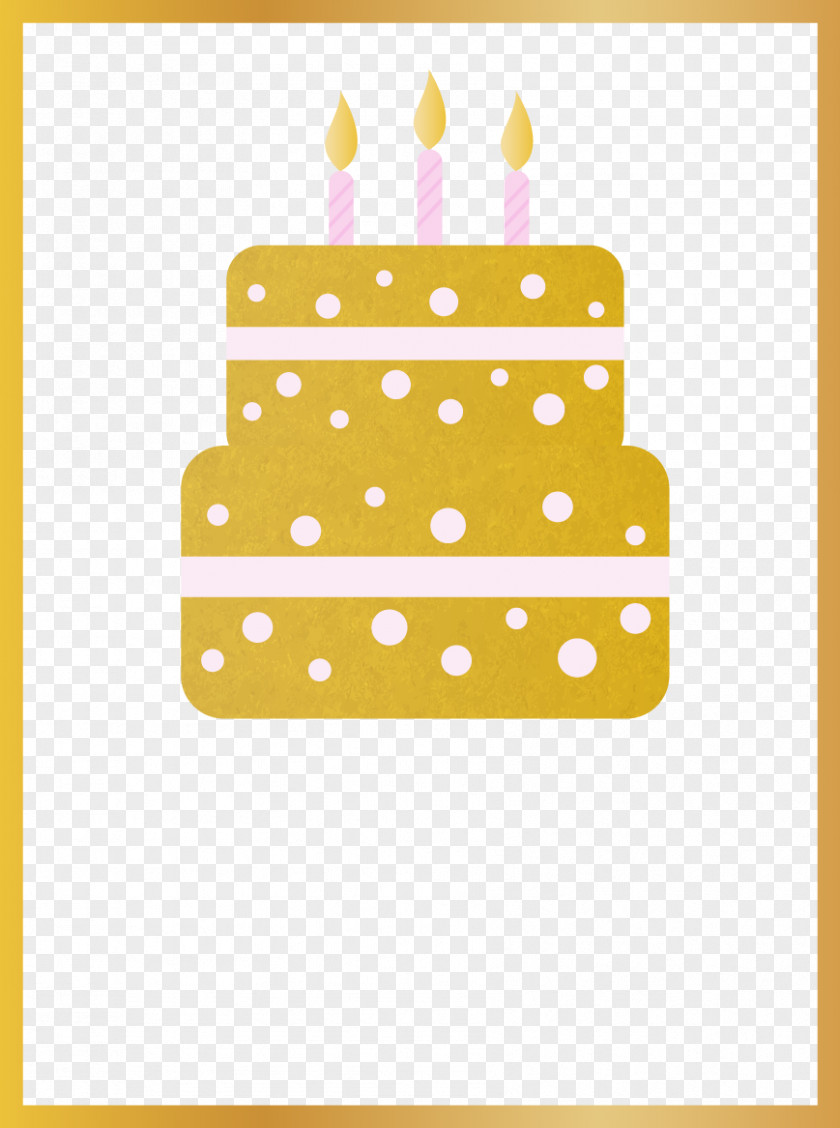 Birthday Cake With Golden Box Paper PNG
