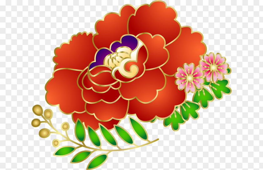 Folk Japan Moutan Peony Gratis PNG