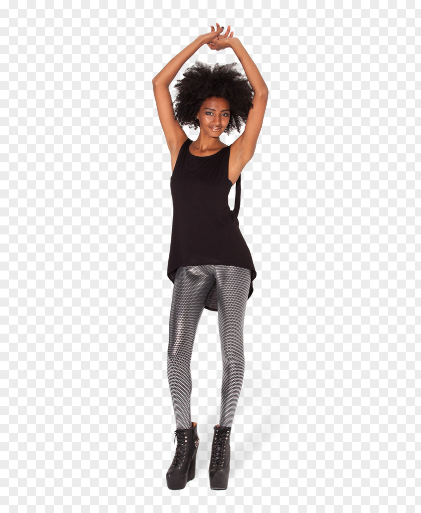 Sequins Leggings Shoulder Sleeve Costume Black M PNG