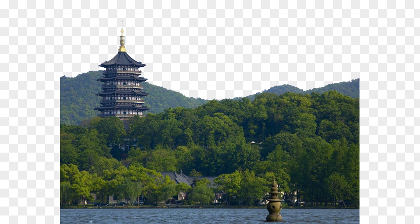 The Pagoda Overlooks West Lake Three Pools Mirroring Moon Leifeng Loch PNG