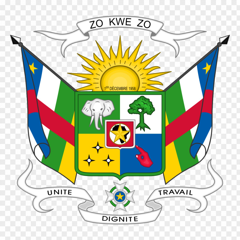 Core Republic Coat Of Arms The Central African National Flag PNG