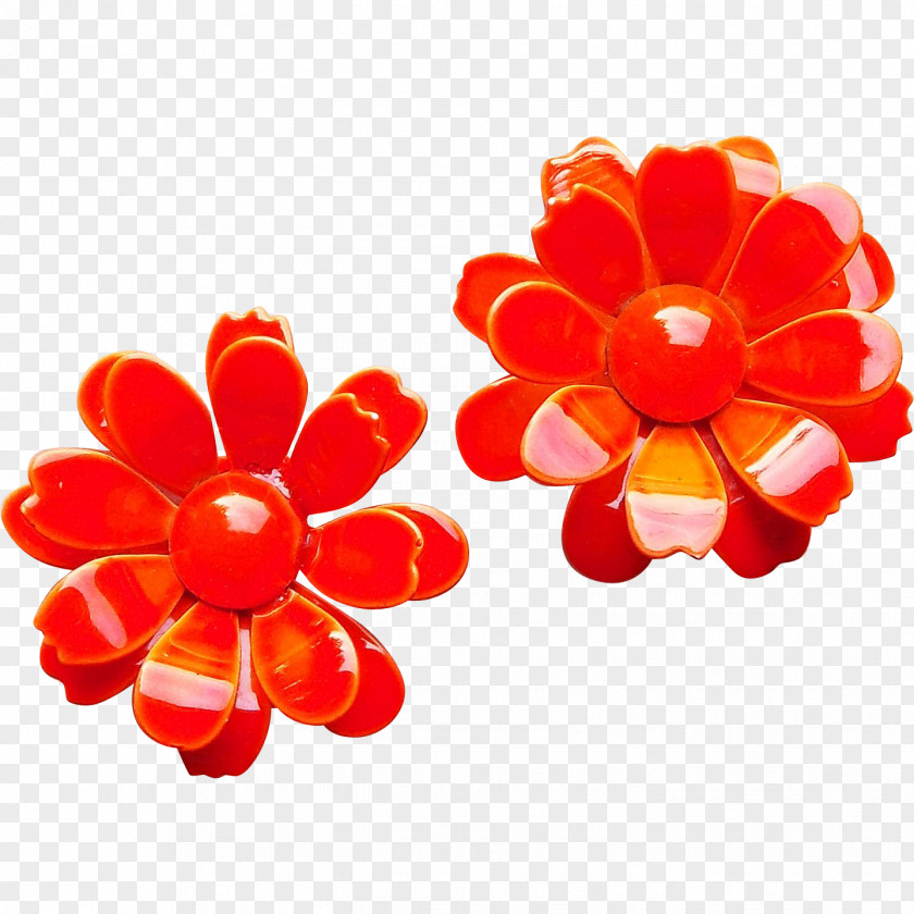 1960s Flower Earrings Cut Flowers Jewellery PNG
