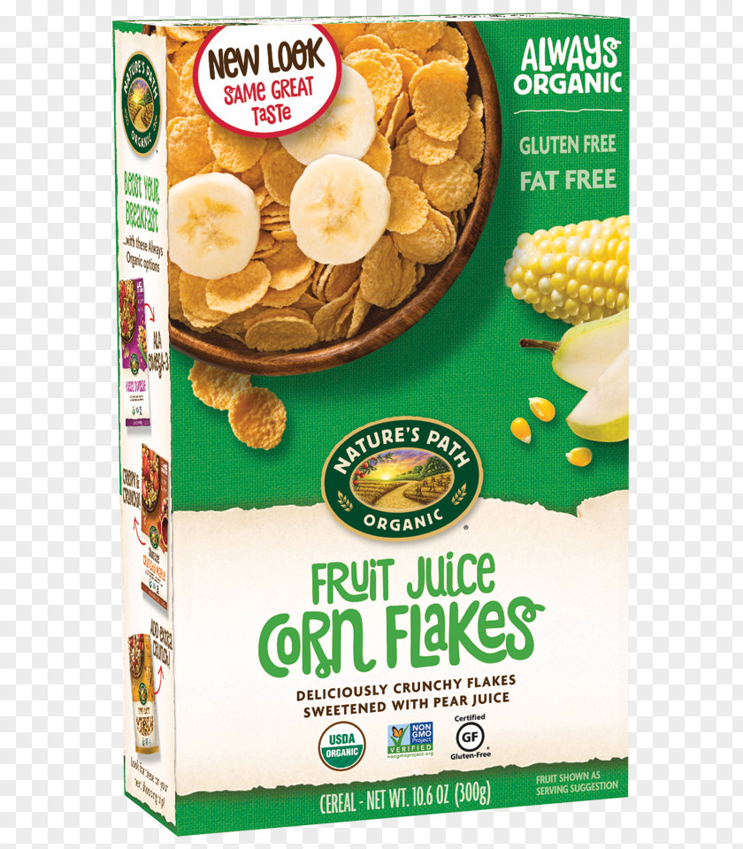 Corn Flakes Breakfast Cereal Nature's Path Organic Food Milk PNG