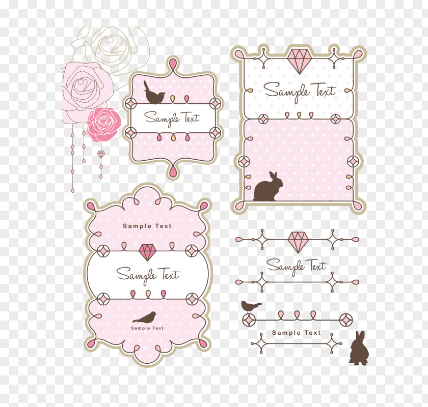 Cute Pink Pattern Frame Picture Drawing Ornament PNG