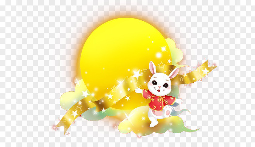 Mid-Rabbit Moon Rabbit Mid-Autumn Festival Cartoon Illustration PNG