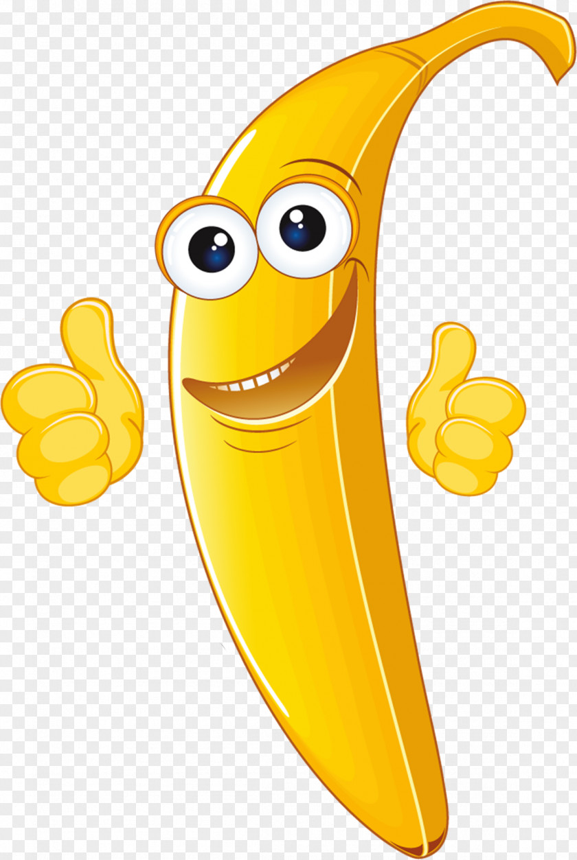 Smiling Banana Cartoon Animation PNG