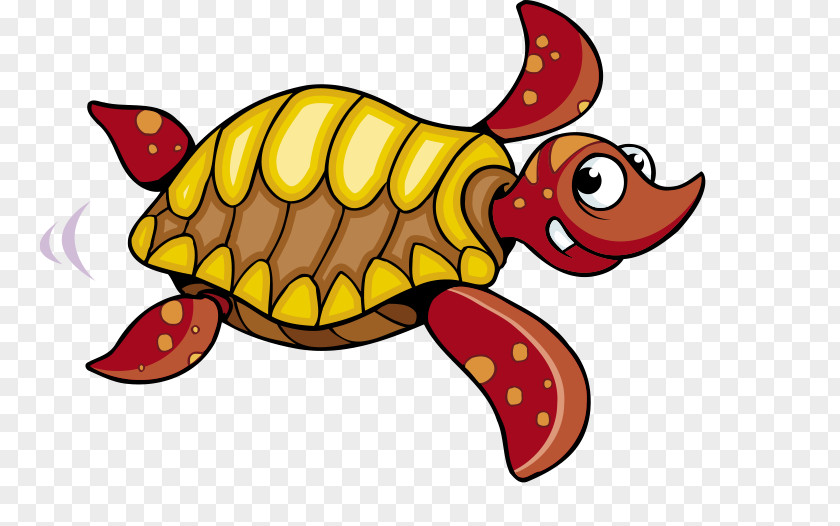 Cartoon Tortoise Turtle Yellow Sea Illustration PNG