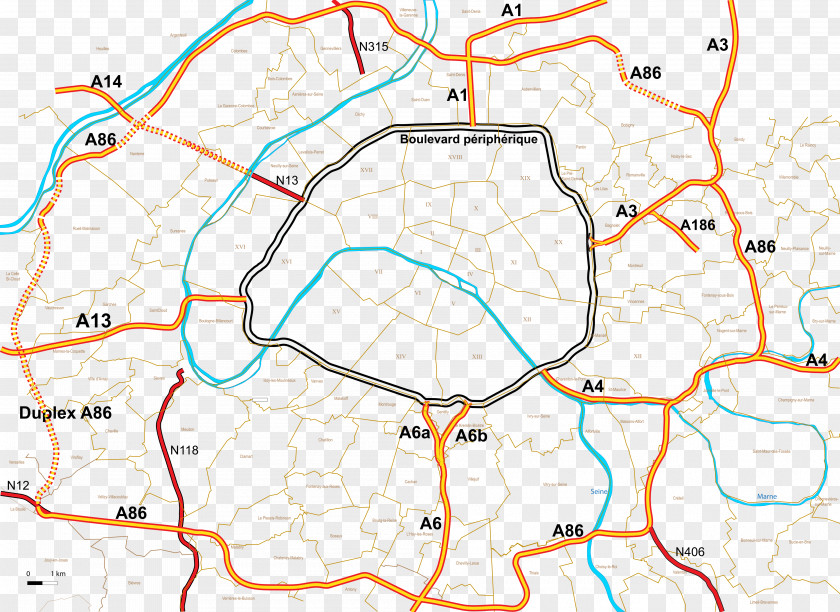 Map A86 Autoroute Controlled-access Highway Road Le Boulevard PNG