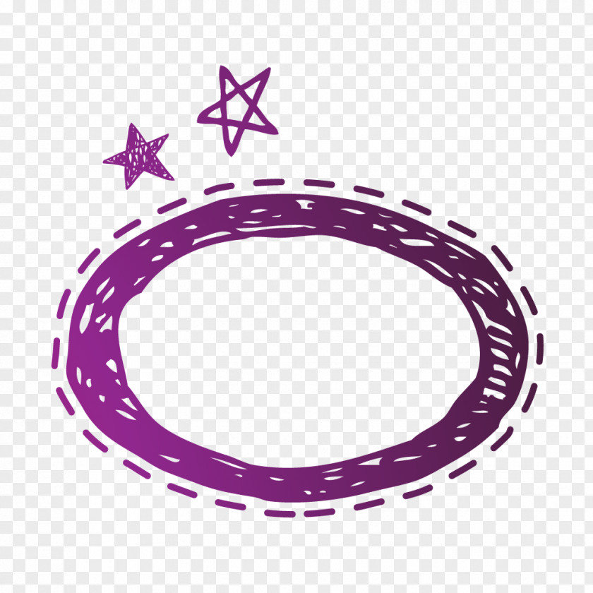 Hand Painted Rings And Stars Speech Balloon Clip Art PNG