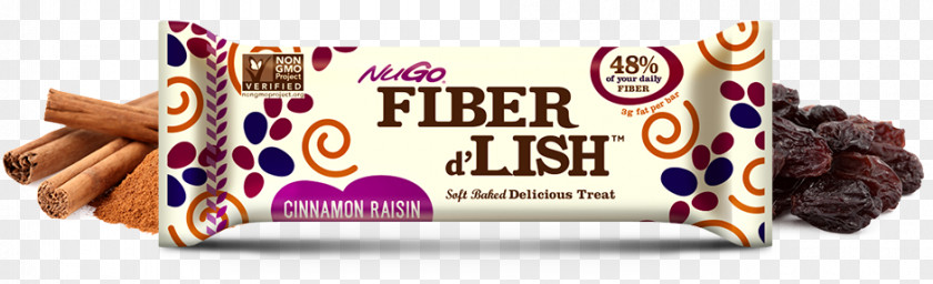 Cinnamon Raisin Nugo Nutrition Bar Fiber DLish Dietary Chocolate PNG