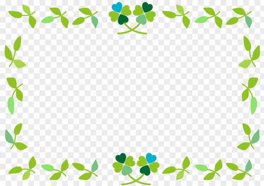 Clover And Leaf Frame. PNG