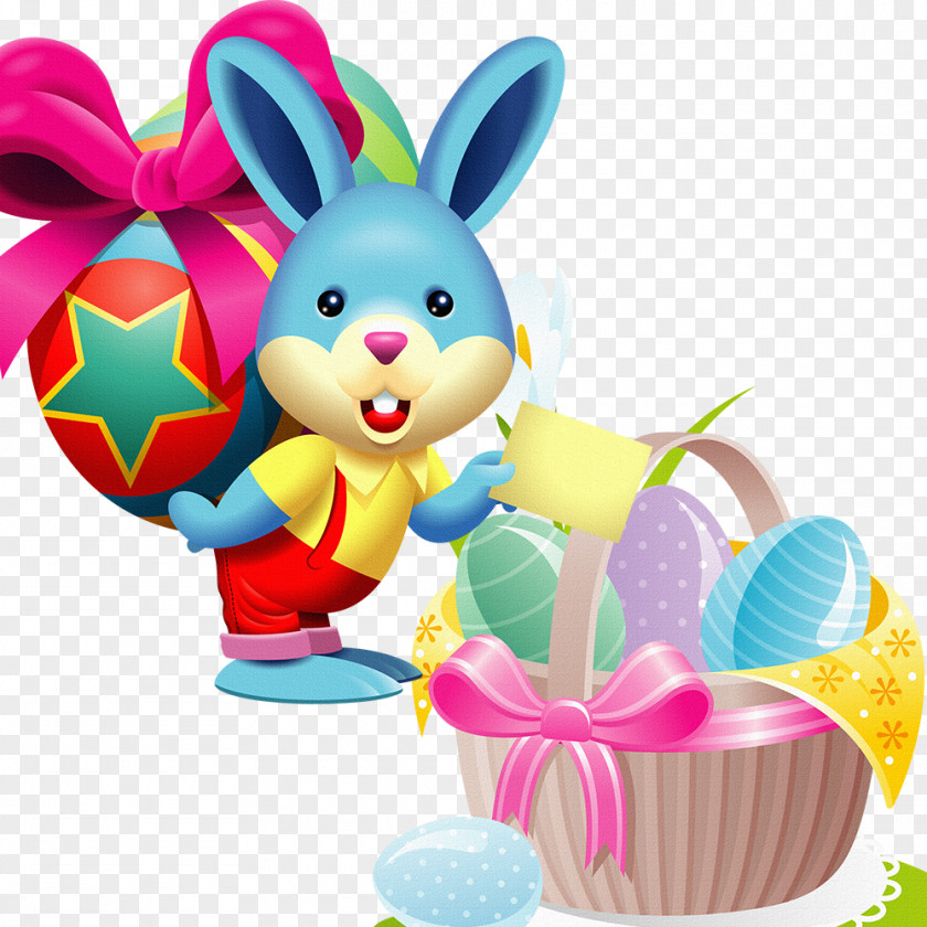 Cartoon Bunny Easter Egg Microsoft PowerPoint Wish PNG