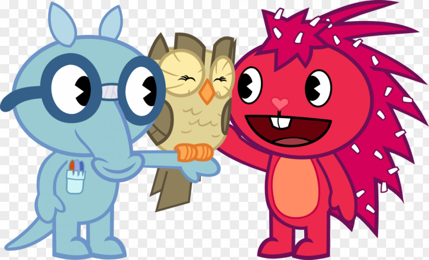 Happy Three Friends Sniffles Flaky Toothy Cuddles Disco Bear PNG