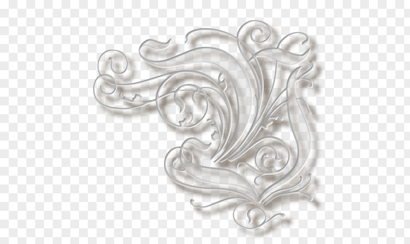 Silver Body Jewellery White PNG