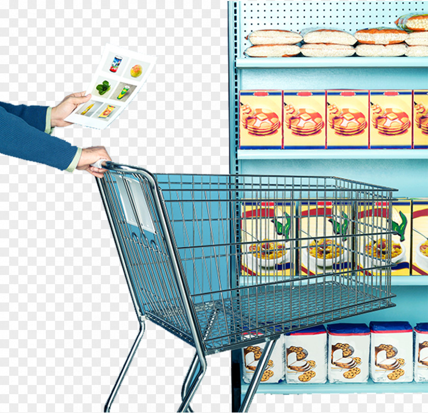 Supermarket Shopping Cart Junk Food Grocery Store List PNG