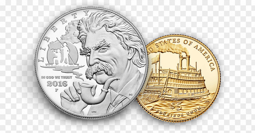 Coin Mark Twain Boyhood Home & Museum Commemorative Dollar Silver PNG