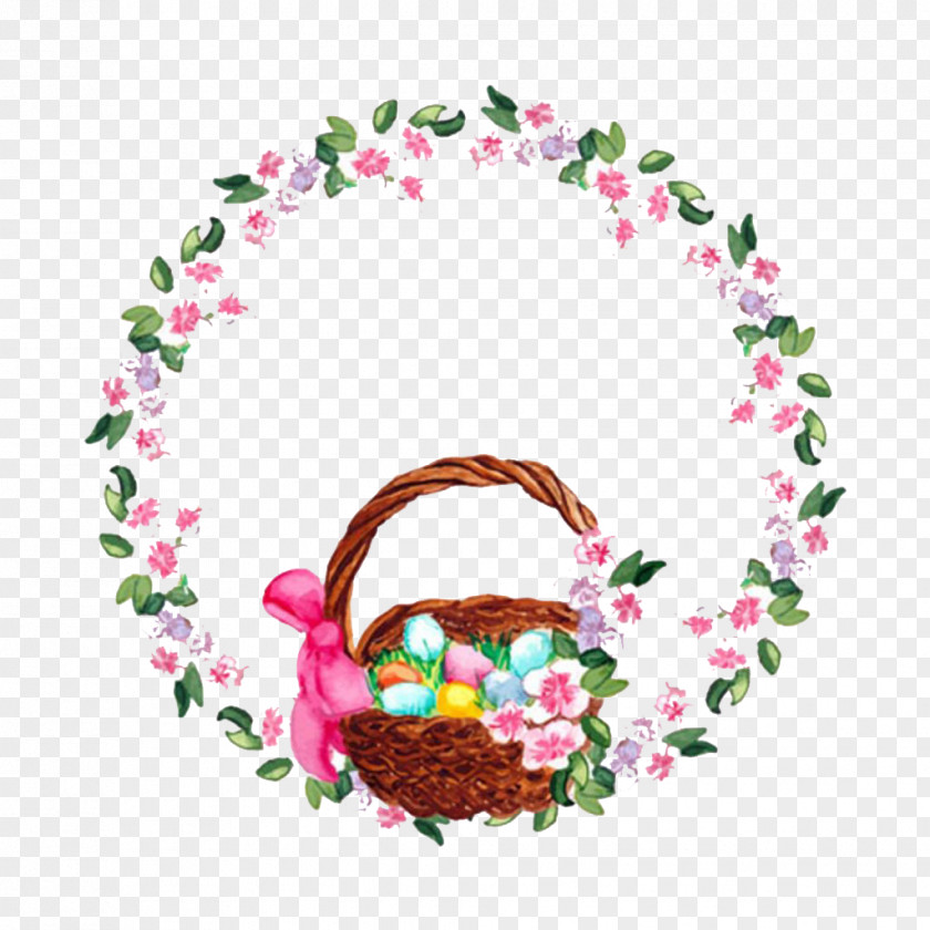 Watercolor Style Easter Border Pattern Euclidean Vector Painting PNG