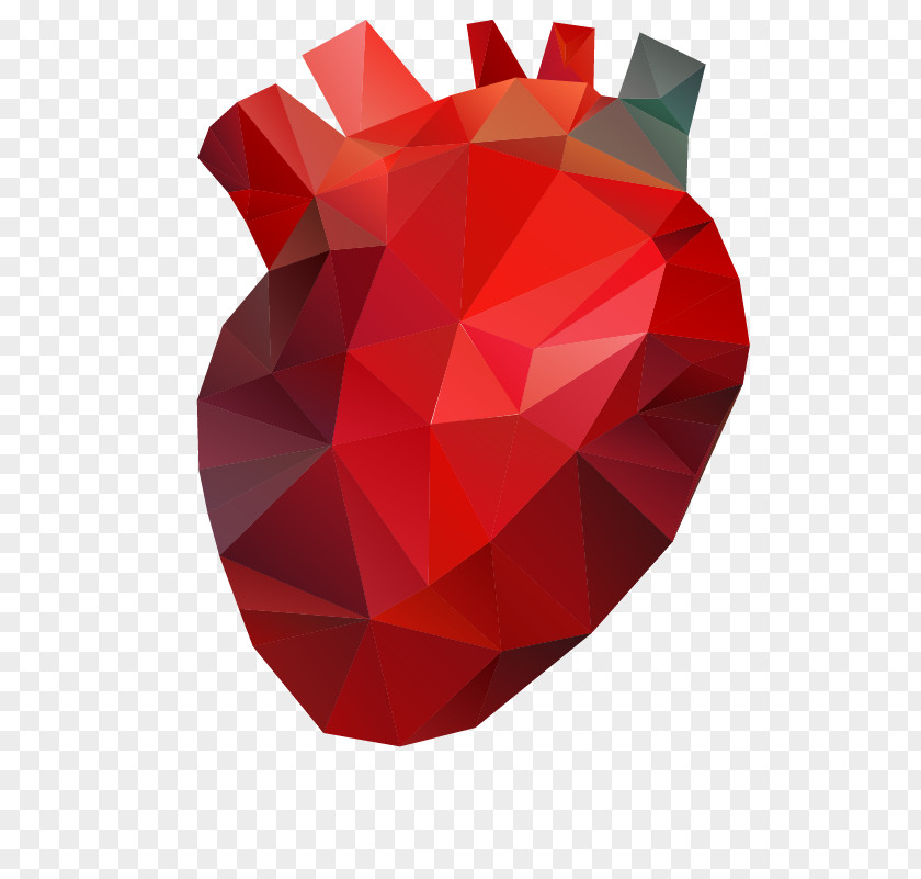 Heart Low Poly Computer Graphics PNG