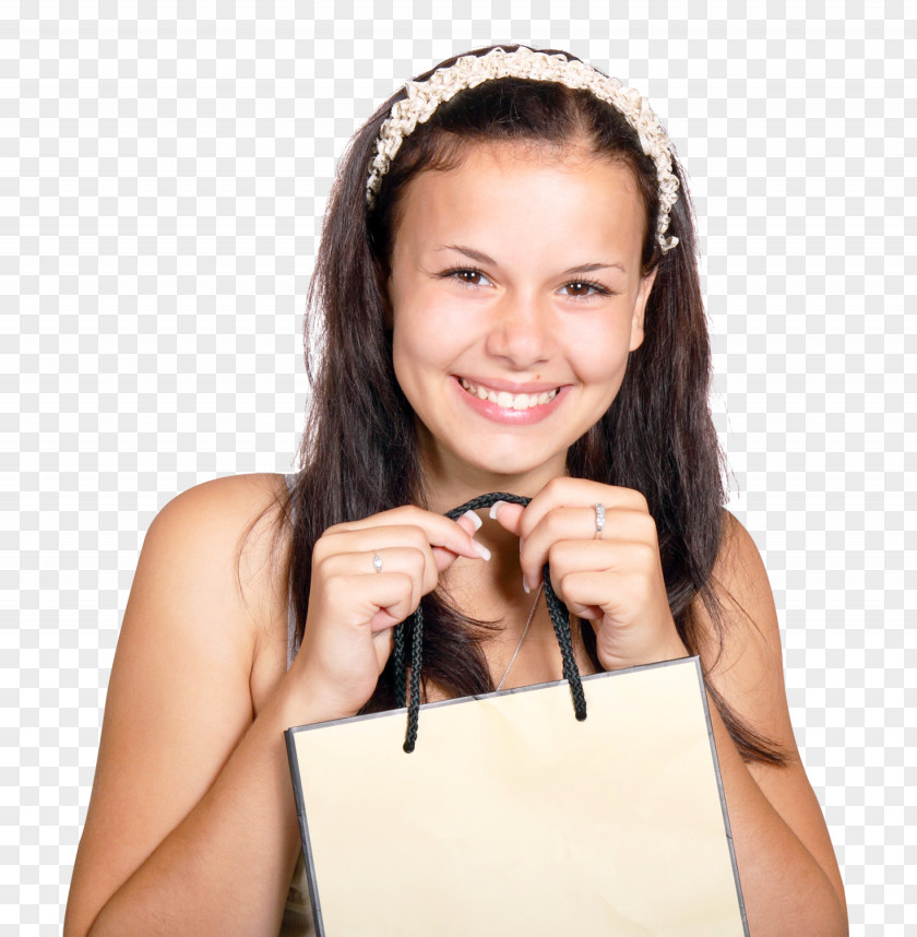 Lovely Young Woman Carrying Shopping Bag Digital Marketing Online Home Shop 18 Sales Free Shipping PNG