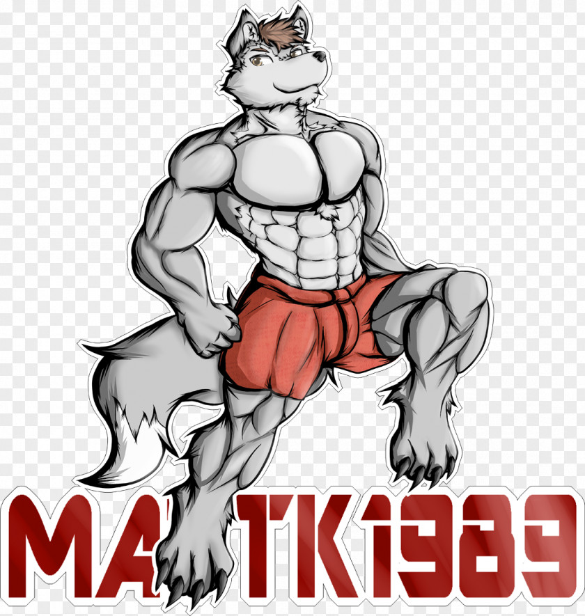 Muscle Gray Wolf Cartoon Tiger Animation PNG