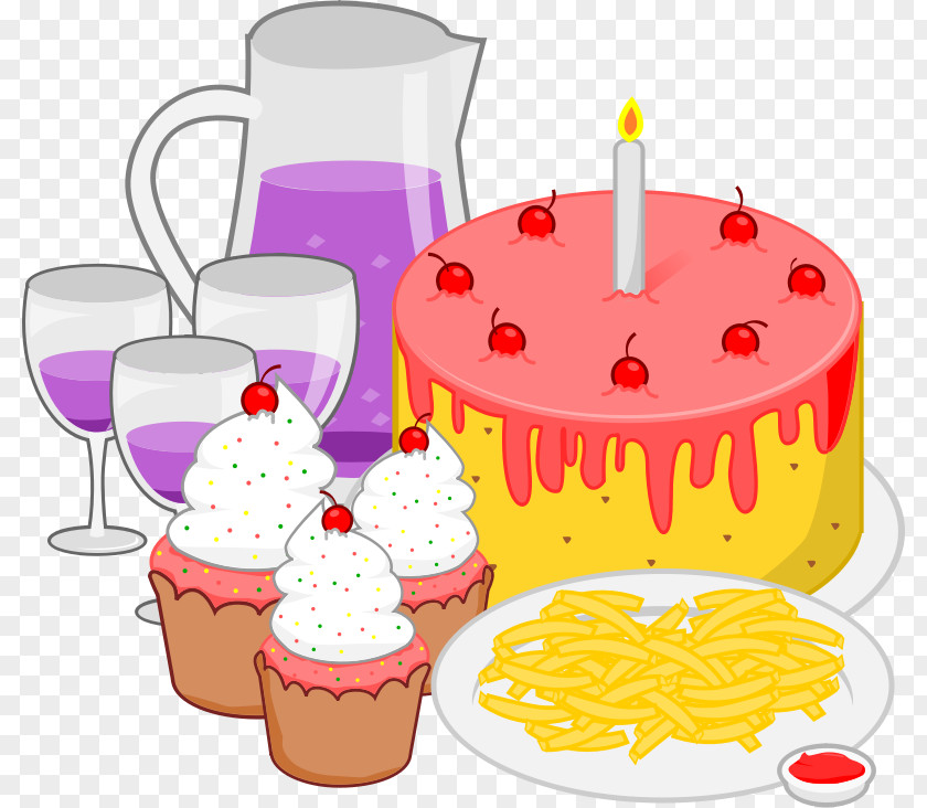 Party Food Cliparts Junk Fast Birthday Cake Clip Art PNG