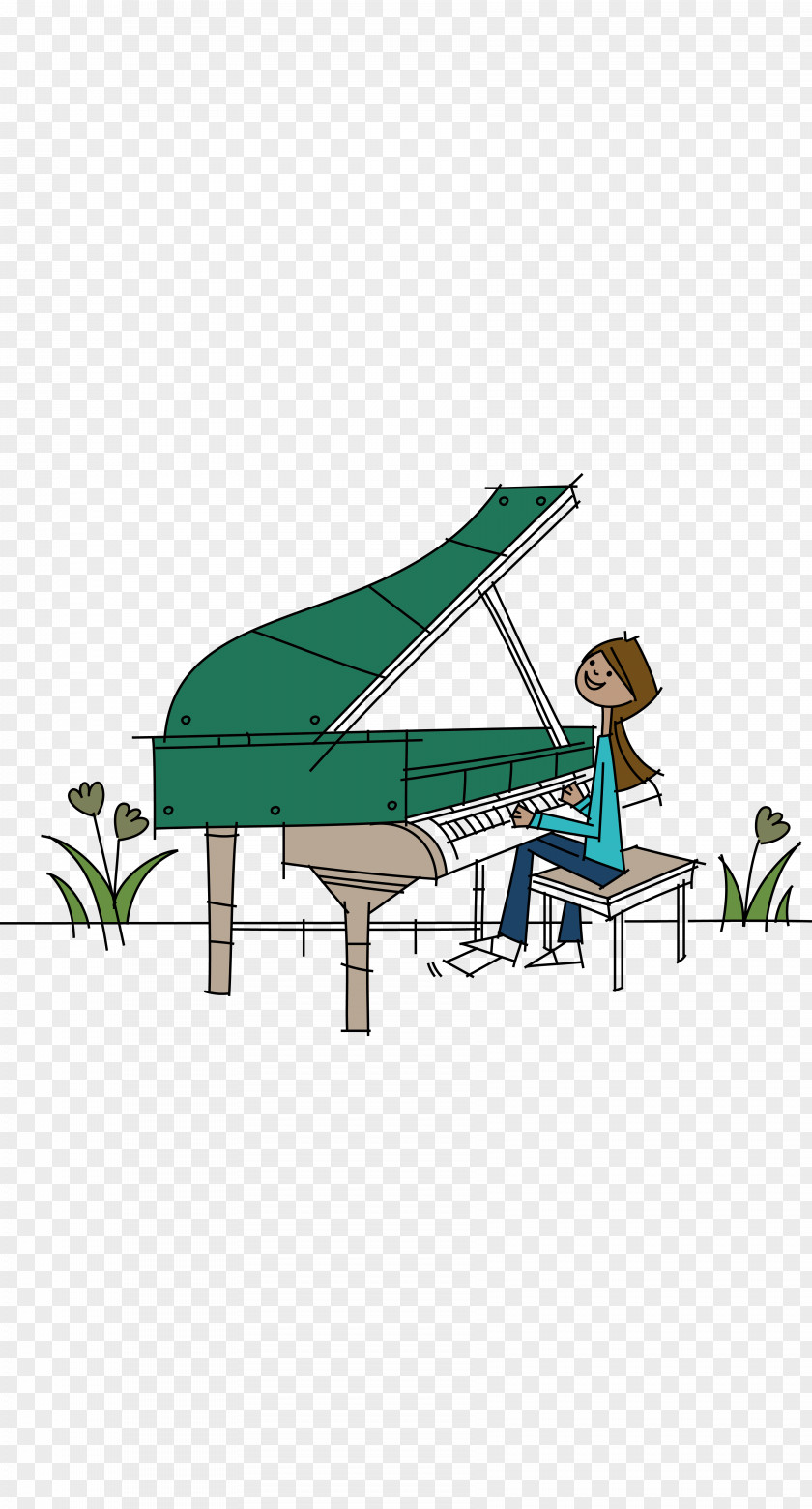 The Cartoon Is Playing Piano Teacher PNG
