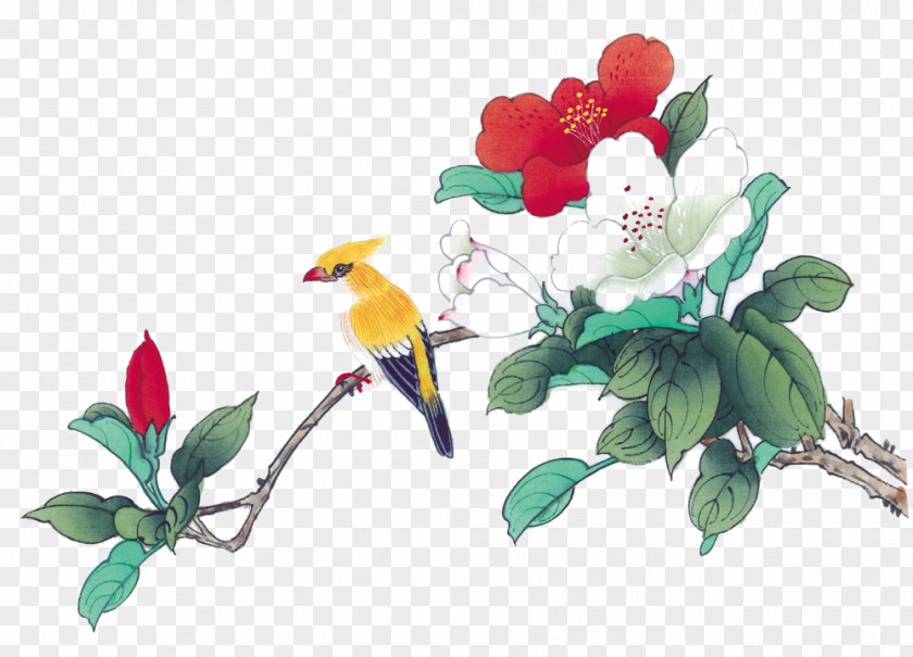 Meticulous Painting Birds PNG