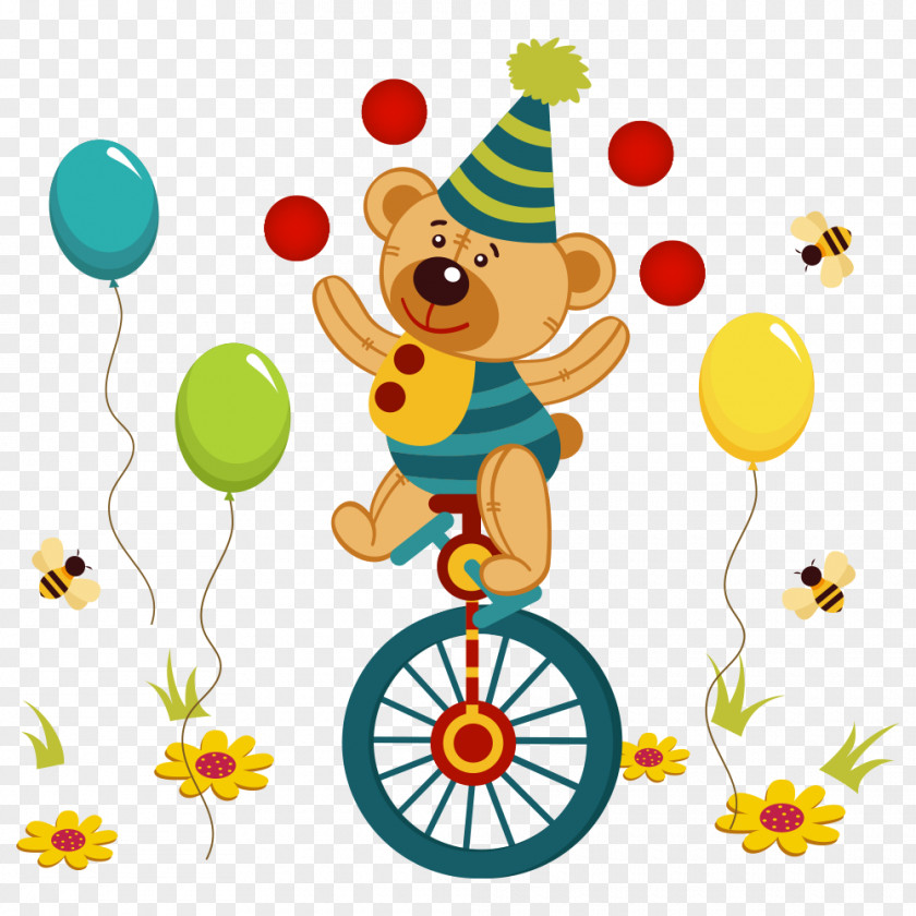 Acrobatic Background Bear Vector Graphics Royalty-free Clown Stock Illustration PNG