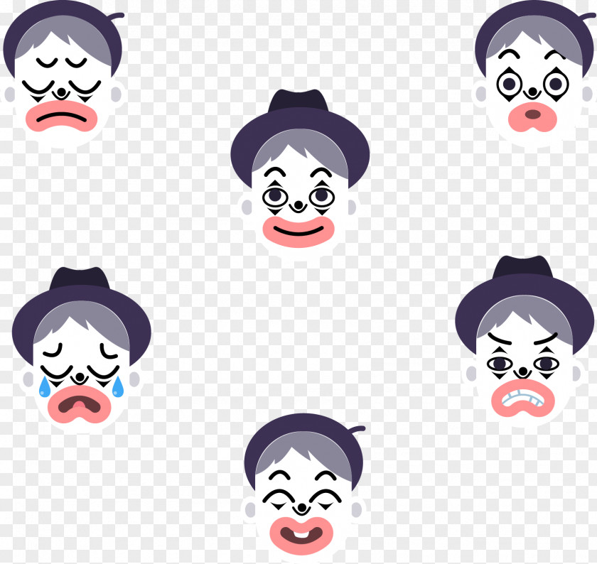 Vector Clown Emotions Avatar Emotion Clip Art PNG