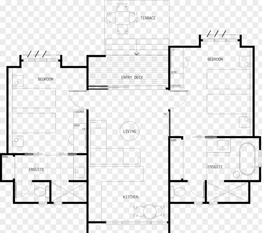 Bedroom Villa Floor Plan Drawing Architecture PNG