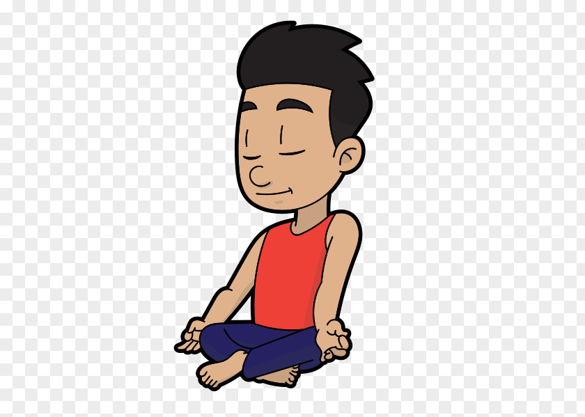 Boy Meditating Meditation Animated Cartoon Image PNG