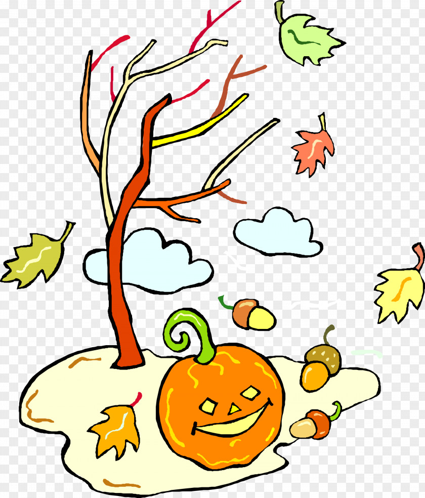 Hand Painted Autumn Leaves Pumpkin Illustration Vector Germany Weather PNG